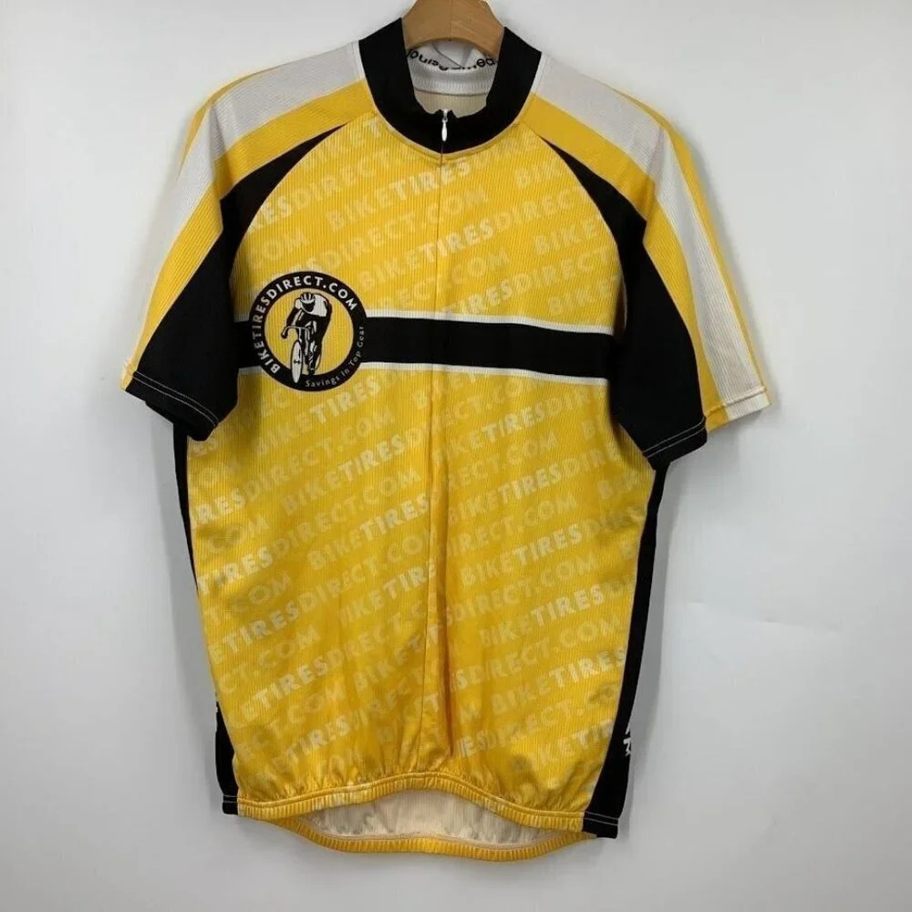Louis Garneau Men's 1/2 Zip Bike Tires Direct Short Sleeve‎ Cycling Jersey Sz XL